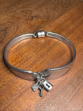 Oneida silver plate flatware magnetized spoon bracelet, custom made piece